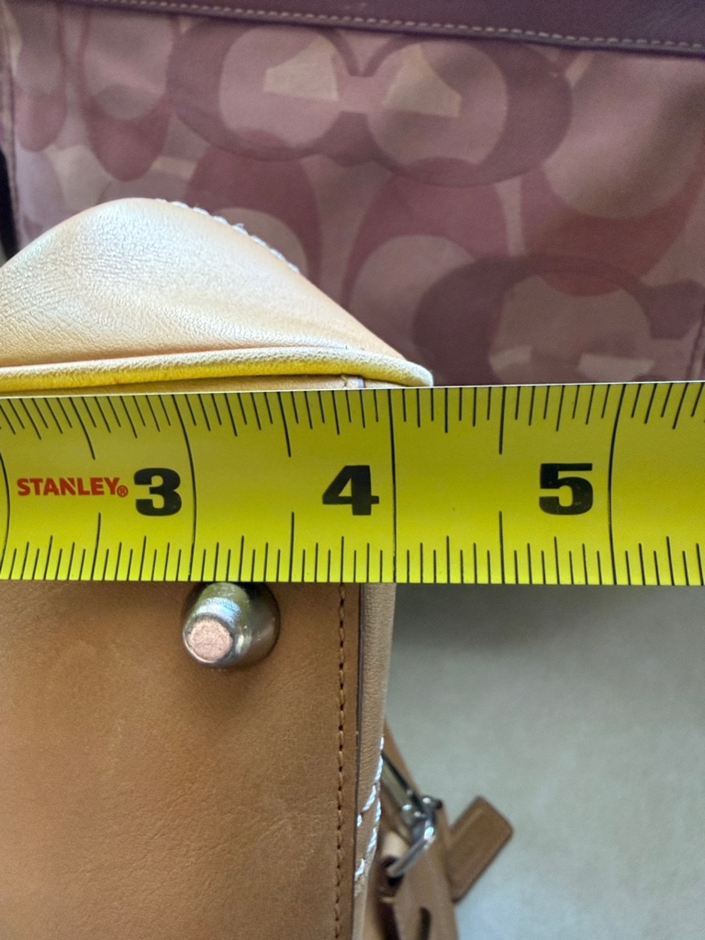 Coach Tan Leather Satchel with Bit-Detail - Picture 10 of 11